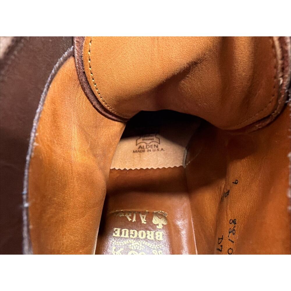 Brogue Alden D7812HC Jumper Boot Brown Scotch Grain Barrie Last Men’s Size 9 B - Picture 8 of 13